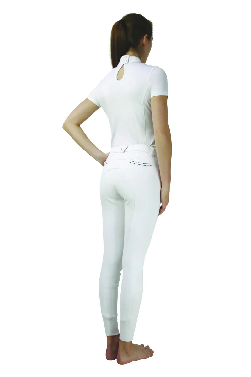Hy Equestrian Women's Roka Rose Show Shirt - White -2